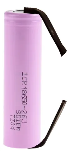 Célula 18650 2600 mAh com terminal de solda