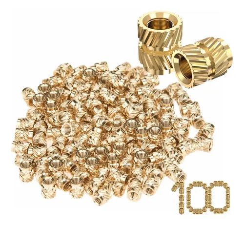 Kit 100 insertos metálicos rosca M3