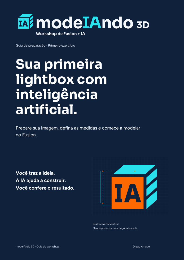 Capa do guia Sua primeira lightbox com inteligência artificial, por Diego Amado