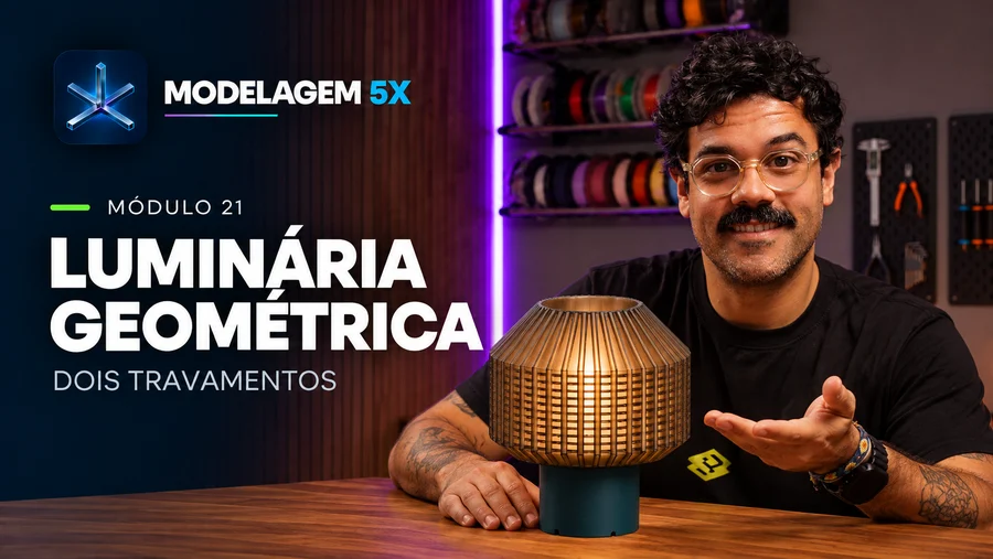 Projeto de luminária geométrica do curso