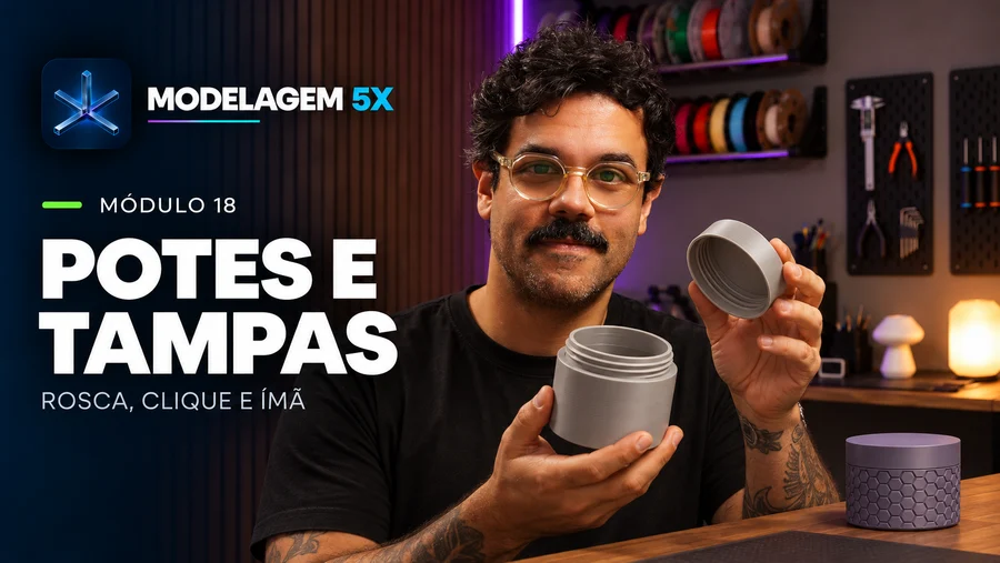 Projetos de potes com diferentes tipos de fechamento