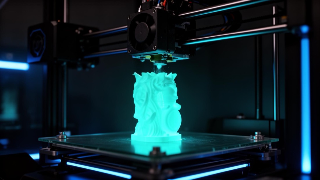 Impressora 3D criando uma peça